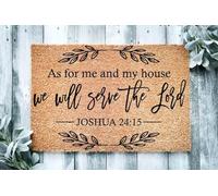 New Doormat Indoor Entrance Porch Welcome Non-Slip Bathmat Floor Mat Doormat Kitchen Home Decor As for Me And My House We Will Serve The Lord Kitchen Home Decor 24x16 Inch