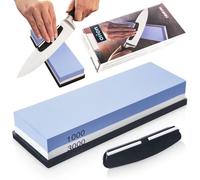 NEW Double Sided Knife Sharpener Sharpening Stone 1000 3000 with Corundum Guide