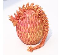 New Dragon Eggs Fidget Toy, Dragon Eggs with Dragon Inside, Full Articulated 3D Printed Dragon Crystal Dragon, Flexible Dragon Home Office Decor Executive Desk Toys for Autism/ADHD (Laser Red)