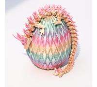 New Dragon Eggs Fidget Toy, Eggs with Dragon Inside, Full Articulated 3D Printed Crystal, Flexible Home Office Decor Executive Desk Toys for Autism/ADHD (Rainbow)