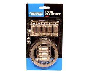 NEW Draper Stainless Steel Hose Clamp / Jubilee Clip Set 12mm Wide & Adjustable