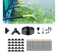 New drip Irrigation kit, Automatic Garden Watering System, Quick Connector and 360-degree Bending Dropper atomizing Copper Nozzle, Garden Plant Lawn Courtyard Watering System.(25spray nozzles)