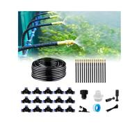 New drip Irrigation kit, Automatic Garden Watering System, Quick Connector and 360-degree Bending Dropper atomizing Copper Nozzle, Garden Plant Lawn Courtyard Watering System. (15 Spray nozzles)