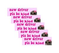 New Driver Car Sticker,New Driver Pls Be Kind,Self Adhesive Removable New Driver Sticker for Car,Sad Hamster Driver Sticker,Funny New Driver Car Sticker,Essential Signs for Learner Drivers(Pink)