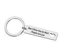 New Driver Gift for Women Men Drive Safe Keyring Don’t Driver Like An Idiot Keychain Drive Safe Key Ring for Graduation Gift for Daughter Son Christmas Birthday Gift for Trucker Boyfriend Husband Dad
