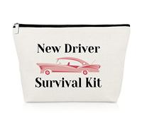 New Driver Gift Makeup Bag Driving License Gift for Driver Driving Test Passer Friend Daughter Congratulations Travel Cosmetic Pouch Christmas Graduation Birthday Appreciation Present Cosmetic Bag