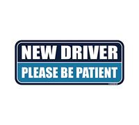New Driver Magnet - Student & Rookie Driver Magnet (Navy/Blue) - ‘Please Be Patient’ Bumper Safety Sign (1 Pack)