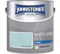 New Duck Egg Johnstone’s Wall & Ceiling Matt Paint 2.5L - Smooth Matt Finish, Excellent Coverage, Quick Dry, Low Odour Interior Paint for Walls & Ceilings