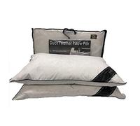 New Duck Feather Pair of Pillows 100% Feather Proof Cotton Cover. (Pack of 2)