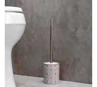 New Durable Stoneware And Stylish Geo Tile Grey Ceramic Toilet Brush With Holder Bathroom Accessories - M20