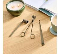 New Durable & Stylish Candle Care Kit - 3-Piece Set in Antique Brass with Sleek Polished Finish, Includes Wick Trimmer, Snuffer & Dipper, An Elegant and Practical Gift for Any Candle Lover - M56