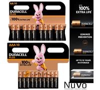Pack of 10 Duracell Plus Power AA Batteries Black