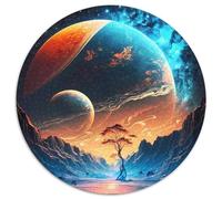New Earth Universe Cosmos Puzzle 1000 Pieces Jigsaw Round Puzzle 1000 Pieces Jigsaw Ideal DIY Decor & Brain Teaser Gift (Size 67.5x67.5cm)