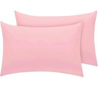 New Easy Care Plain Dye Housewife Pillow Cases 2 Pack Pink T180 No Iron Polycotton Bedding Linen Pillow Case Covers