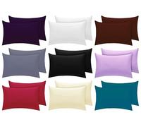 New Easy Care Plain Dye Housewife Pillow Cases 2 Pack Red T180 No Iron Polycotton Bedding Linen Pillow Case Covers