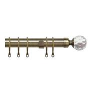 25-28mm Stud End Metal Curtain Pole Set - Antique Brass