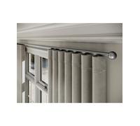 28mm Styleline Gliding Curtain Pole Set With Ball End - Silver, 135Cm