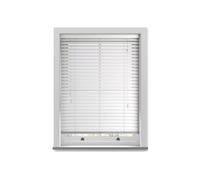 New Edge Blinds 50mm Slat White Grained Faux Wood Venetian Blind With Strings 150cm Drop | Size: 175 cm New Edge Blinds White 175 cm