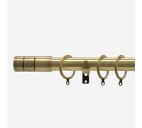 New Edge Blinds Antqiue Brass 28mm Barrel Fixed Length Metal Curtain Pole in Bronze | Size: 180 cm New Edge Blinds Bronze 180 cm