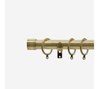 New Edge Blinds Antqiue Brass 28mm End Cap Fixed Length Metal Curtain Pole in Bronze | Size: 140 cm New Edge Blinds Bronze 140 cm