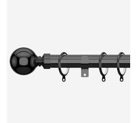 New Edge Blinds Black Nickel 28mm Ball Fixed Length Metal Curtain Pole | Size: 330 cm New Edge Blinds Black 330 cm
