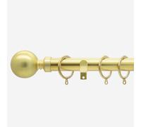 New Edge Blinds Brushed Gold 28mm Ball Fixed Length Metal Curtain Pole | Size: 360 cm New Edge Blinds Gold 360 cm