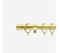 New Edge Blinds Brushed Gold 28mm End Cap Fixed Length Metal Curtain Pole | Size: 50 cm New Edge Blinds Gold 50 cm