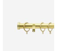 New Edge Blinds Brushed Gold 28mm Stud Fixed Length Metal Curtain Pole | Size: 230 cm New Edge Blinds Gold 230 cm