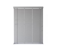 New Edge Blinds Faux Wood Venetian Blind with Tapes (120cm Drop) in Light Grey | Size: 165 cm width x 130 cm drop New Edge Blinds Light Grey 165 cm width x 130 cm drop