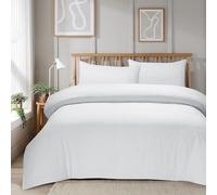 New Edge Blinds Mayfair Stripe Duvet Set in Natural - Double in White | Size: King New Edge Blinds White King