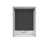 NewEdgeBlinds No Drill Black Thermal Blackout Roller Blind (170cm Drop) - 100cm