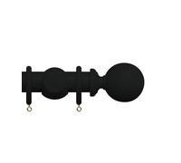 New Edge Blinds Premium 50mm Wooden Curtain Pole Set - Coal Black | Size: 100 cm New Edge Blinds Black 100 cm