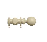 New Edge Blinds Premium 50mm Wooden Curtain Pole Set - Cotton Cream | Size: 100 cm New Edge Blinds Cream 100 cm