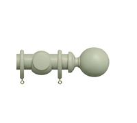 New Edge Blinds Premium 50mm Wooden Curtain Pole Set - Light Grey | Size: 100 cm New Edge Blinds Light Grey 100 cm
