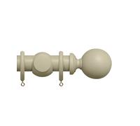 New Edge Blinds Premium 50mm Wooden Curtain Pole Set - Stone Grey | Size: 100 cm New Edge Blinds Grey 100 cm