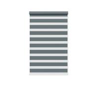 New Edge Blinds Slate Grey Day & Night Zebra Roller Blind (165cm drop) - 95cm | Size: 100 cm New Edge Blinds Grey 100 cm