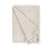 New Edge Blinds Waffle Collection Recycled Cotton Throw in Beige | Size: 228 cm x 254 cm New Edge Blinds Beige 228 cm x 254 cm