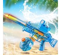 New Electric Water Gun for Adults Kids, Automatic Water Gun With LED Lights, Ultra-Long Range, Large-Capacity Automatic Water Absorption, Ultra-Long Standby (Blue)