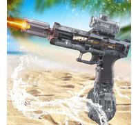 New Electric Water Guns for Adults Kids, Automatic Water Gun With LED-Dynamic Light Source, Ultra-Long Range, Ultra-Long Standby, 320CC Large Capacity Water Guns (Grey)