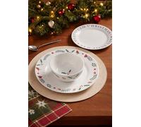 New Elegant Holly & Berry 12-Piece Christmas Dinnerware Set - Porcelain Plates, Side Plates & Bowls for a Complete Festive Table Setting Kitchen Decor
