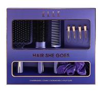 New Elegant Make It Up Gift Set With 1 x Round Travel Case, 6 x Cosmetic Brushes Best Set of Girls Need to Take Control of your Look, Perfect As A Gift for A Teenage Daughter - Purple