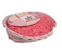 New Elegant, Slope Oval Create Your Own Hamper With Pink Hamper and Pink Wood Wool, Comes With Cellophane Wrap and Ribbon, Great For Valentine's Day and Mother's Day - 167g