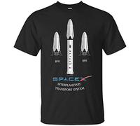 New Elon Musk Mars Bfr Rocket Spacex Launch Falcon Heavy T Shirt Graphic Top Tee Camiseta Short-Sleeve Men T-Shirt Black 3XL