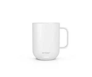 New Ember Temperature-Control Smart Mug 2, 295 ml, White, 1.5-hr Battery Life - App-Controlled Heated Coffee Mug - Improved Design