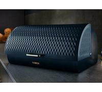 NEW Empire Roll Top Bread Bin Midnight Blue & Brass Accents Kitchen Storage