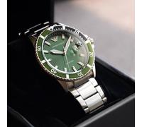 NEW EMPORIO ARMANI AR11338 STAINLESS STEEL SILVER GREEN TONE MENS WATCH