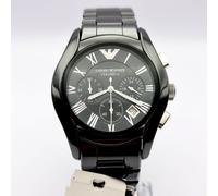 NEW EMPORIO ARMANI AR1400 BLACK CERAMIC 42MM CHRONOGRAPH MENS WATCH