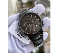 NEW EMPORIO ARMANI AR2454 GREY STAINLESS STEEL MENS CHRONOGRAPH WATCH