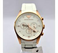 NEW EMPORIO ARMANI AR5919 SPROTIVO WHITE MENS CHRONOGRAPH WATCH