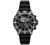 New EMPORIO ARMANI Diver AR11515 Sport Rubber Black Strap Dial Mens Watch 43mm